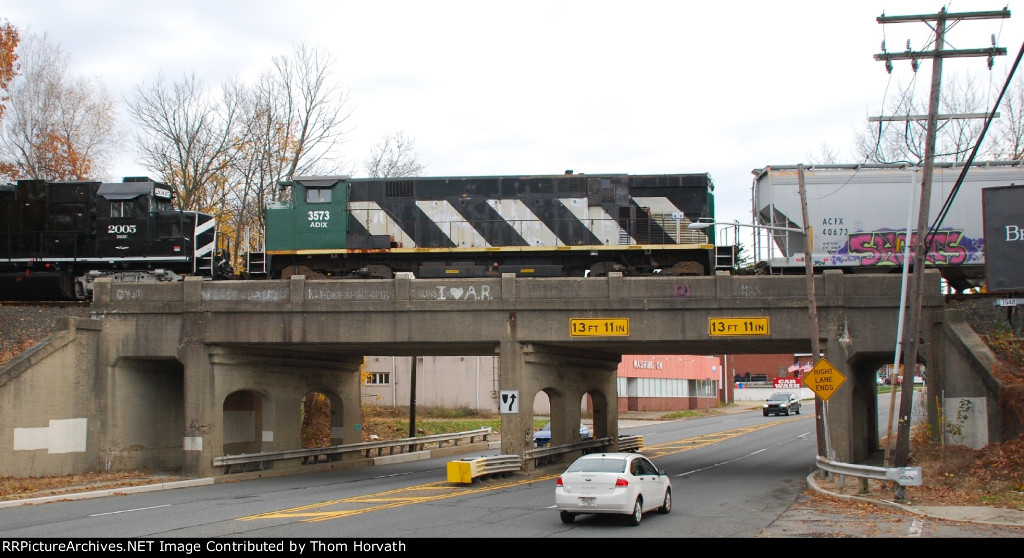 ADIX 3573 seen in transit to Adirondack Scenic RR on the WASS